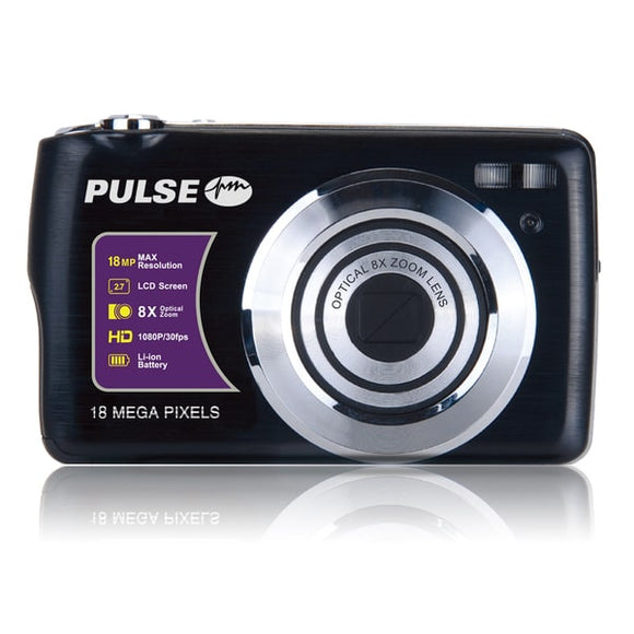 PULSE 8X Optical Zoom 18.0 MP Compact Camera – Black