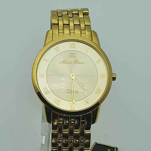 Michel Renee GS508 Gold on Gold Quartz Gents Dress Watch