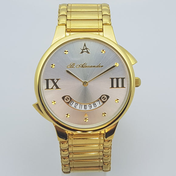 St Alexander GS510 Gents Gold Bezel Quartz Analogue Dress Watch