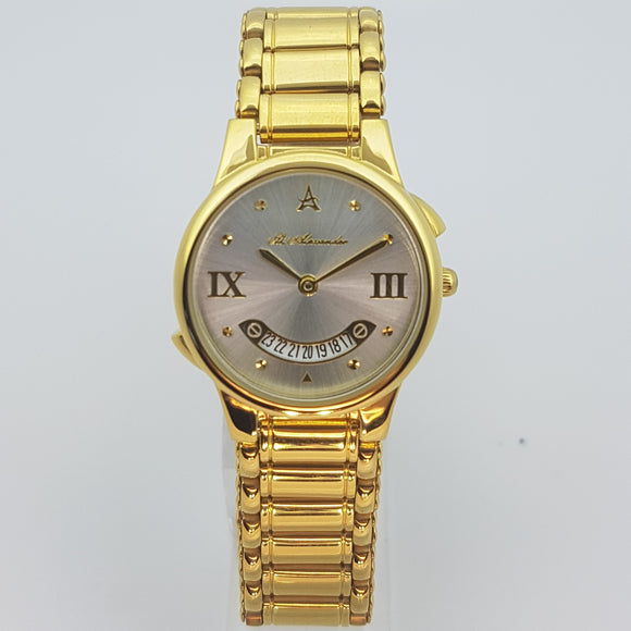 St Alexander GS511 Ladies Gold Bezel Quartz Analogue Dress Watch