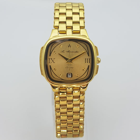St Alexander GS522 Ladies Retro-Classic Gold Bezel Quartz Analogue Dress Watch