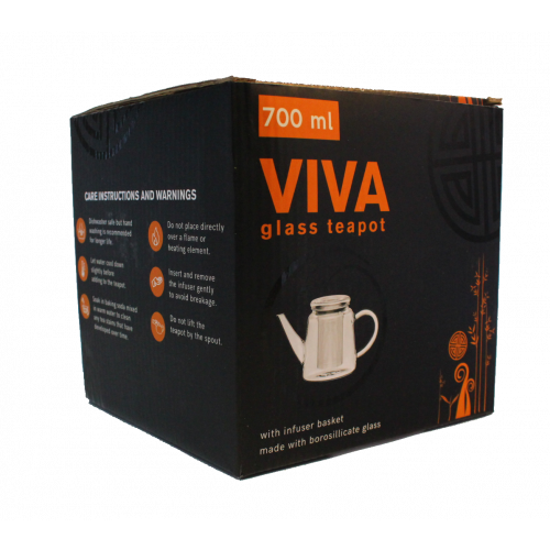 Viva Glass Teapot with Infuser Basket 700ml