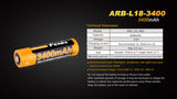 Fenix - Rechargeable Battery 18650 3400mAh