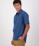Swanndri Paihia Short Sleeve Shirt Maui Blue